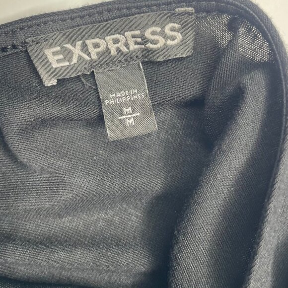 Express Women's Black Lace Sheer Crop Top with Zip up Back Sexy Flirty Medium - Picture 9 of 11